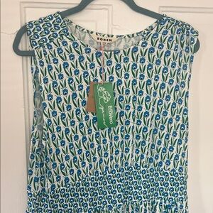 Boden Blue and Green Floral Dress